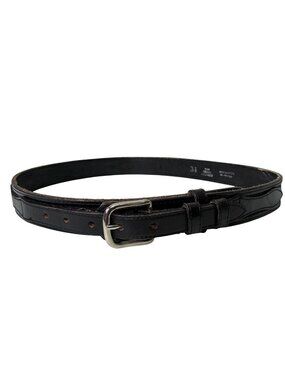 VTG 70s 80s Black Tooled Leather Belt Size 34 Thunderbird Mexico Southwestern